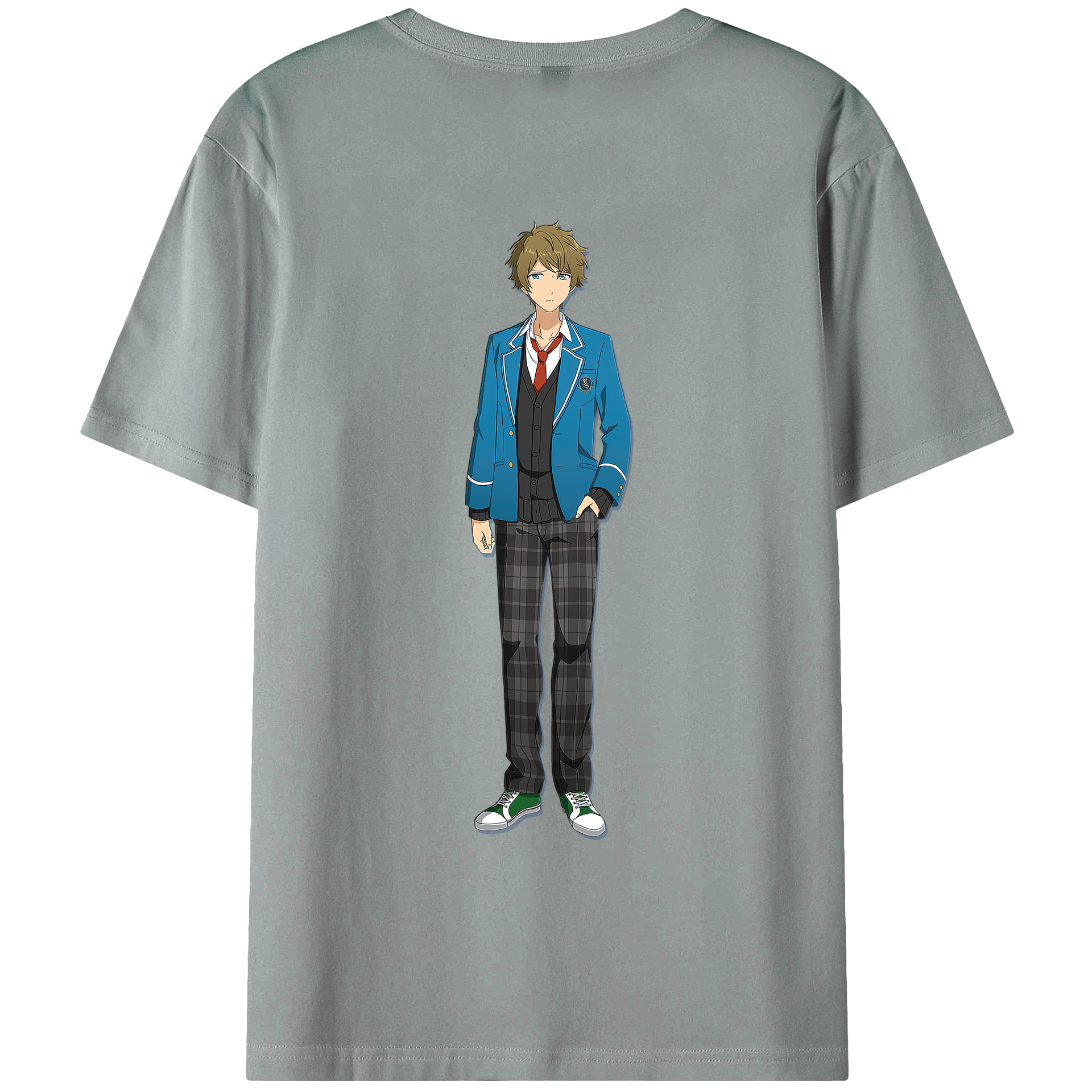 （画像用） あんさんぶるスターズ! Ensemble Stars 綿100％ メンズ半袖Tシャツ（バックプリント） 通気性